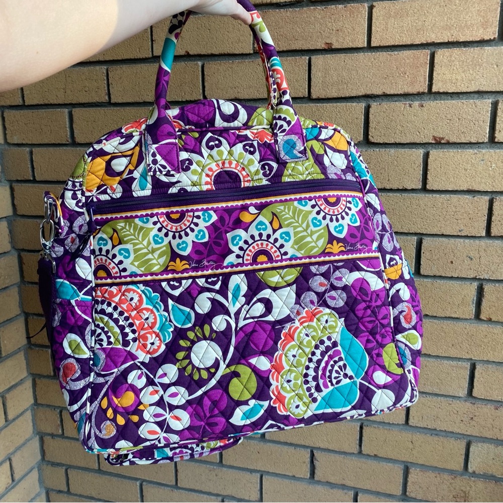 Vera Bradley Retired Plum Crazy Purple Weekend Duffel Bag